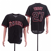 Angels 27 Mike Trout Black Cool Base Jersey Sguo,baseball caps,new era cap wholesale,wholesale hats